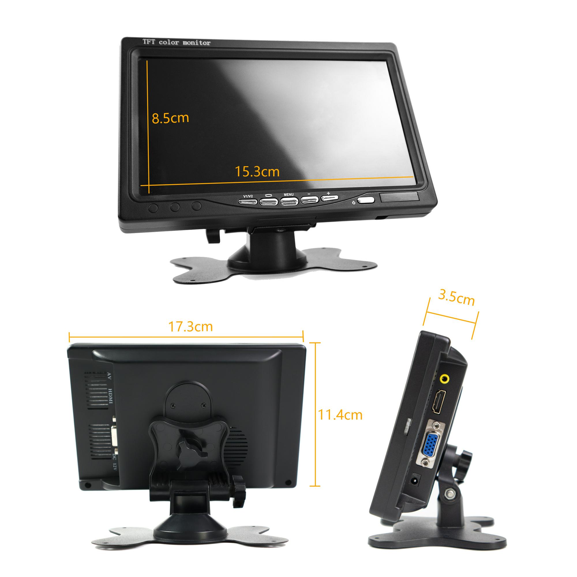 7寸车载显示器AV/VGA/HDMI三合一款